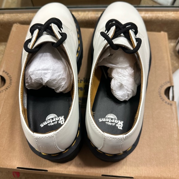 Dr. Martens 1461 White Smooth Leather Platform Shoes Size 9 - Picture 8 of 10